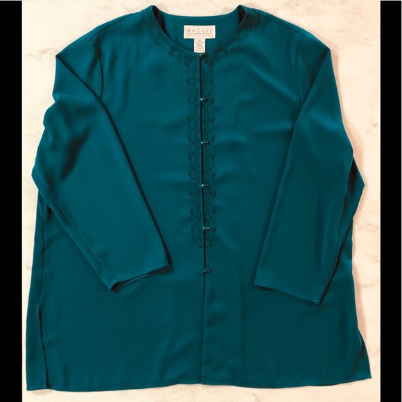 LIKE NEW Maggie McNaughton Teal Pantsuit 2X - Picture 4 of 8